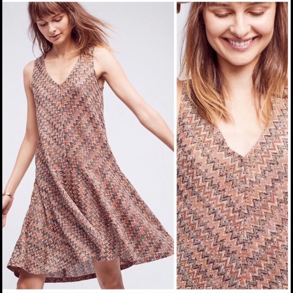 Anthropologie🍂Maeve Westwater Chevron dress 🧡💚